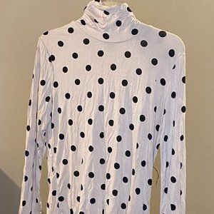Polka Dot Beige Turtle Neck